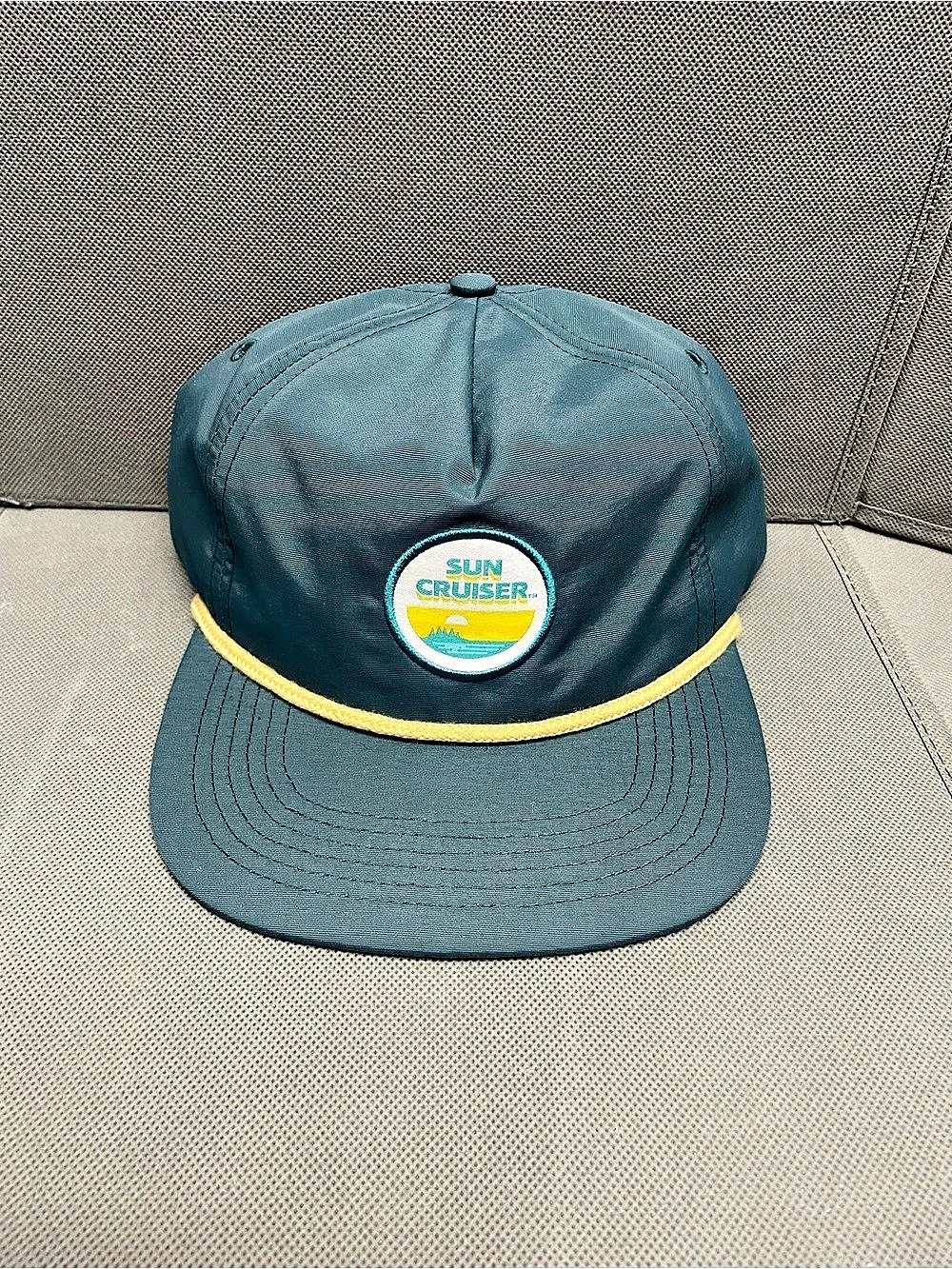 Sun Cruiser Adjustable Snapback Baseball Cap Hat Blue/Teal with Yellow Rope Trim